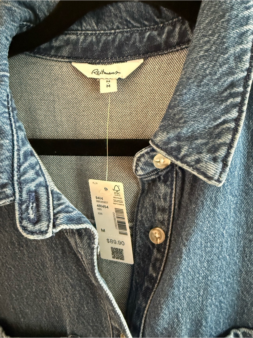Reitmans Dark Blue Denim Midi Shirt Dress - Picture 5 of 5